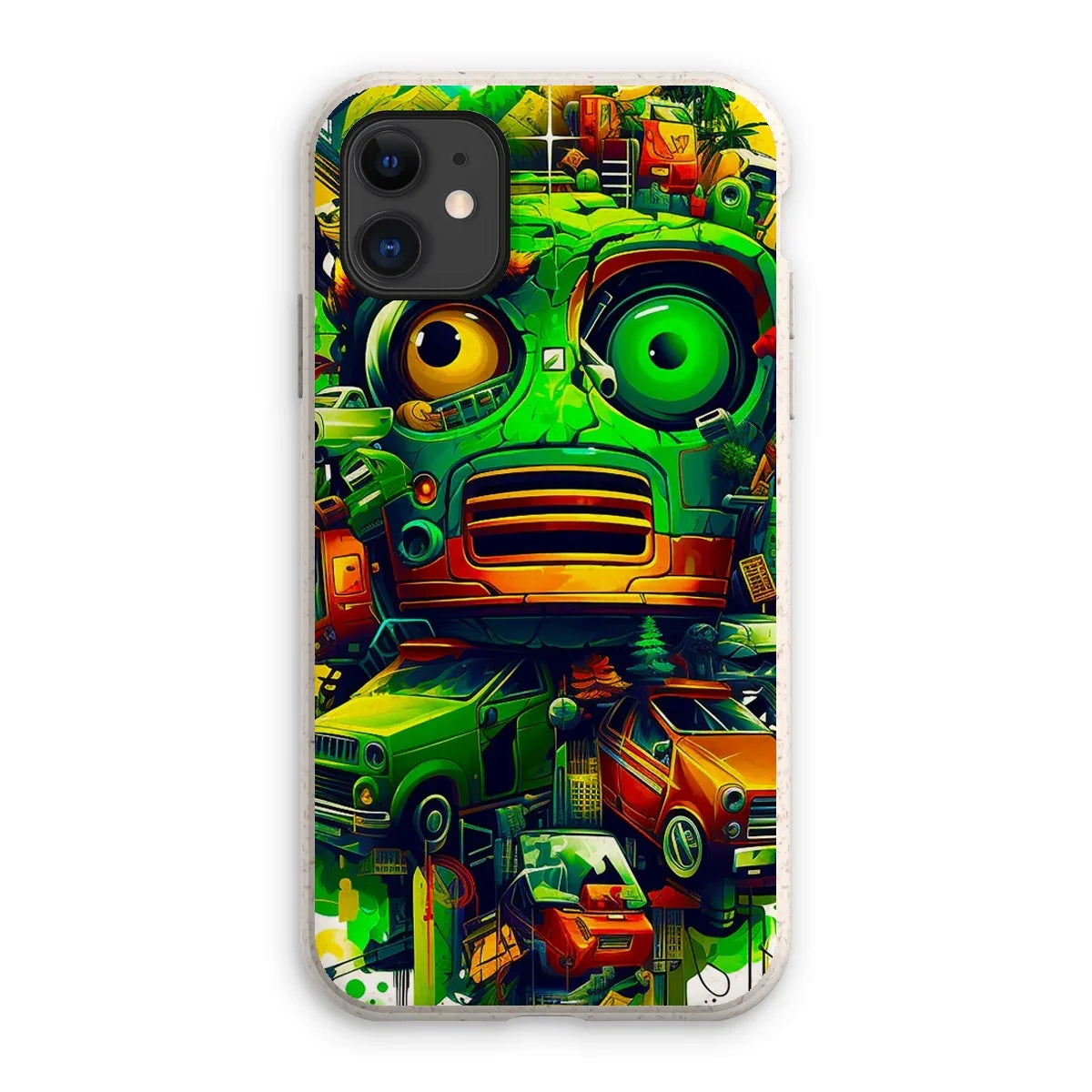 Graffiti Odyssey Surreal Urban Jungle Car Junk Yard Eco Phone Case by D'Sare