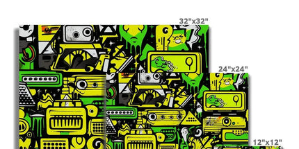 Graffiti Green and Yellow Abstract: A Dive into Vibrant Urban Art Canvas by Prodigi