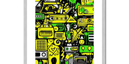 Graffiti Green and Yellow Abstract: A Dive into Vibrant Urban Art Antique Framed & Mounted Print by Prodigi