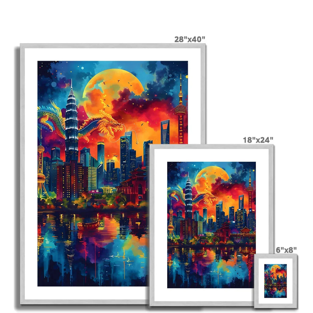 2024 Year Of The Dragon Celebration Antique Framed & Mounted Print - D'Sare