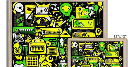 Graffiti Green and Yellow Abstract: A Dive into Vibrant Urban Art Budget Framed Poster by Prodigi