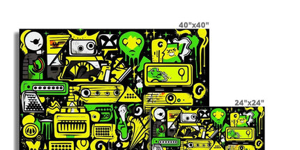 Graffiti Green and Yellow Abstract: A Dive into Vibrant Urban Art Photo Art Print - D'Sare 