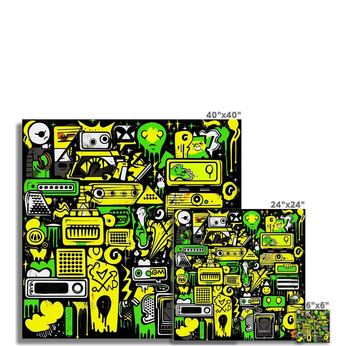 Graffiti Green and Yellow Abstract: A Dive into Vibrant Urban Art Photo Art Print - D'Sare 