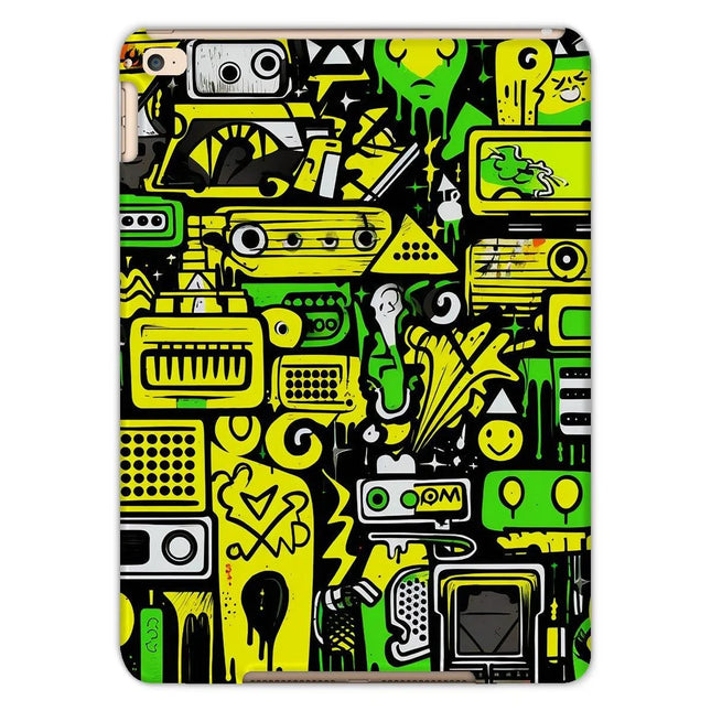 Graffiti Green and Yellow Abstract: A Dive into Vibrant Urban Art Tablet Cases - D'Sare 