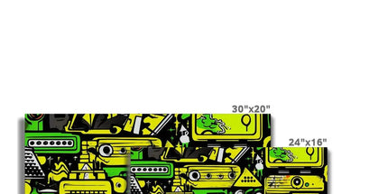 Graffiti Green and Yellow Abstract: A Dive into Vibrant Urban Art Eco Canvas by Prodigi