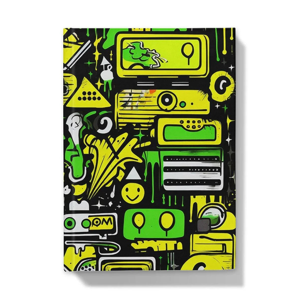 Graffiti Green and Yellow Abstract: A Dive into Vibrant Urban Art Hardback Journal - D'Sare 