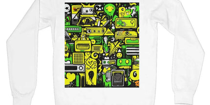 Graffiti Green and Yellow Abstract: A Dive into Vibrant Urban Art Crew Neck Sweatshirt by Prodigi