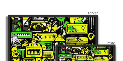 Graffiti Green and Yellow Abstract: A Dive into Vibrant Urban Art Framed Photo Tile by Prodigi