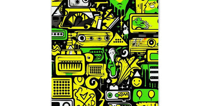 Graffiti Green and Yellow Abstract: A Dive into Vibrant Urban Art Fine Art Print with Hanger - D'Sare 