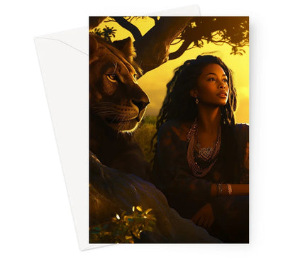 Empress Divine: The Black Feminine & Lion of Judah Legacy Greeting Card - D'Sare
