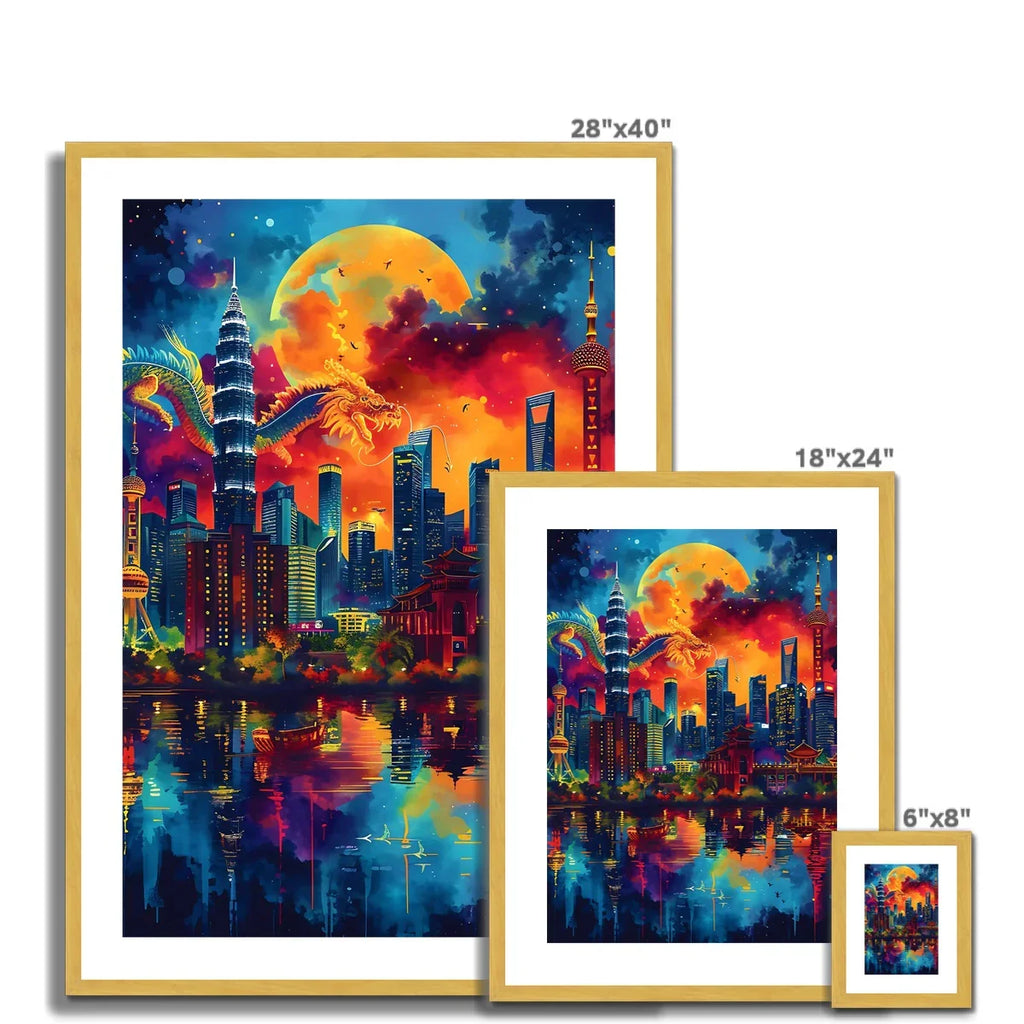 2024 Year Of The Dragon Celebration Antique Framed & Mounted Print - D'Sare