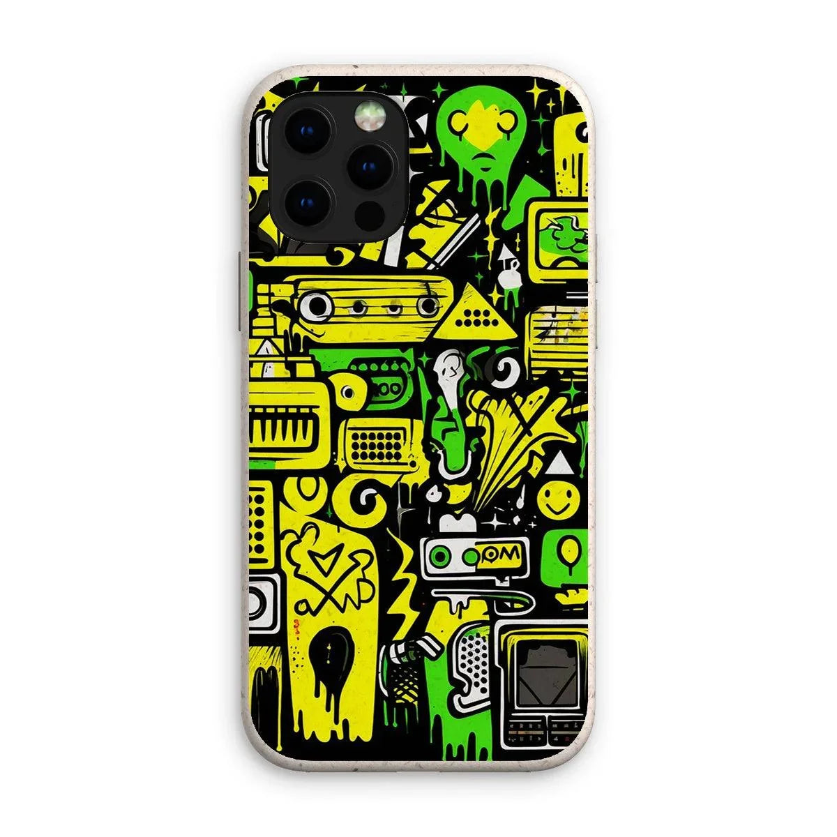 Graffiti Green and Yellow Abstract: A Dive into Vibrant Urban Art Eco Phone Case - D'Sare 