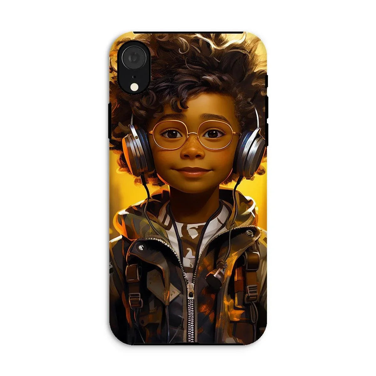 Little Boy Dino Dream Earphone: MelanatedMe Adventures by D'Sare Tough Phone Case - D'Sare 