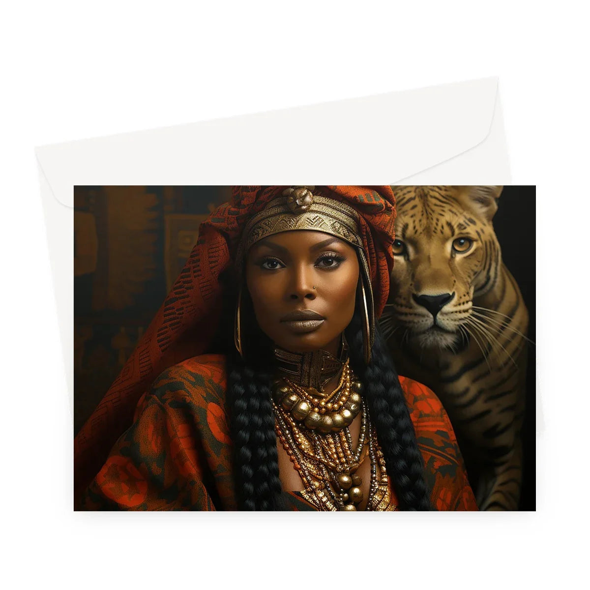 Empress Ebony Leopard Luxe MelanatedME Greeting Card - D'Sare
