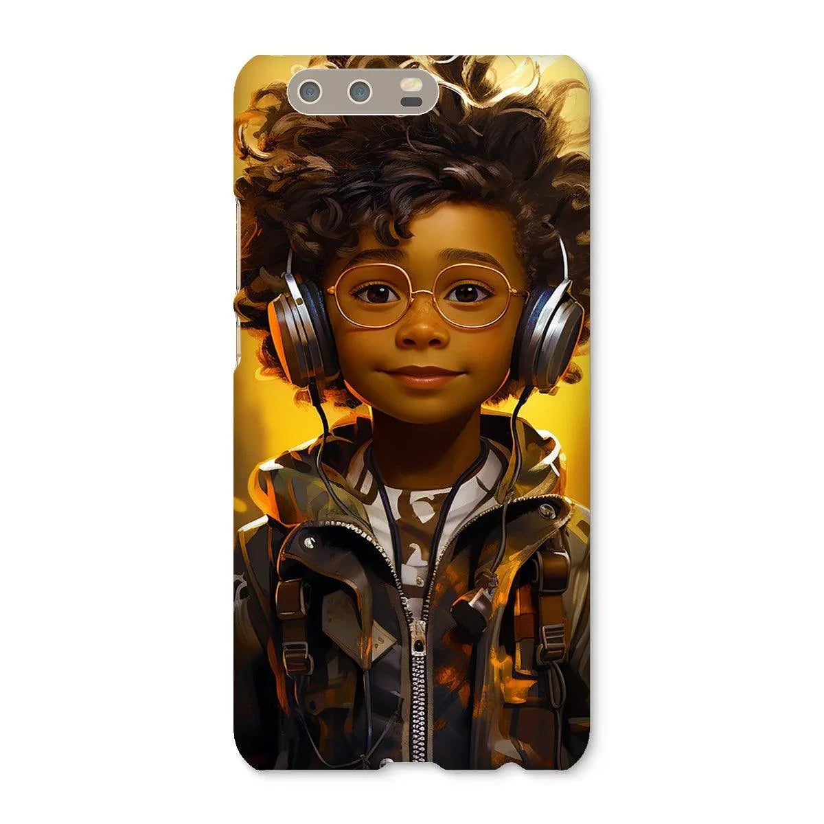 Little Boy Dino Dream Earphone: MelanatedMe Adventures by D'Sare Snap Phone Case - D'Sare 
