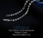 3.0ct 3.0mmX30Pcs Round Cut White Gold Plated 925 Silver Moissanite Fashion Bracelet - D'Sare