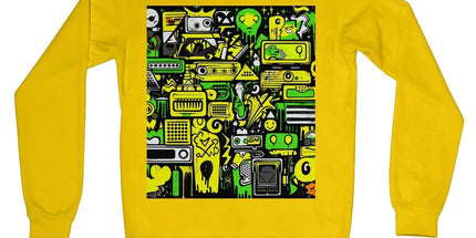 Graffiti Green and Yellow Abstract: A Dive into Vibrant Urban Art Crew Neck Sweatshirt by Prodigi