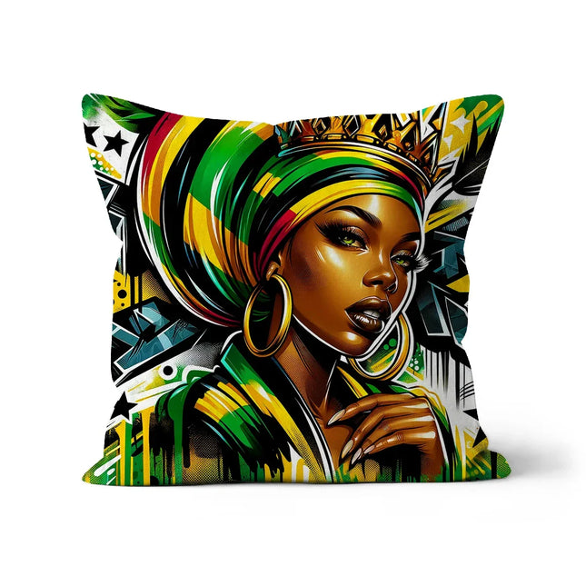 Gift For Her Rasta Queen Street Black Women Gift Cushion - D'Sare