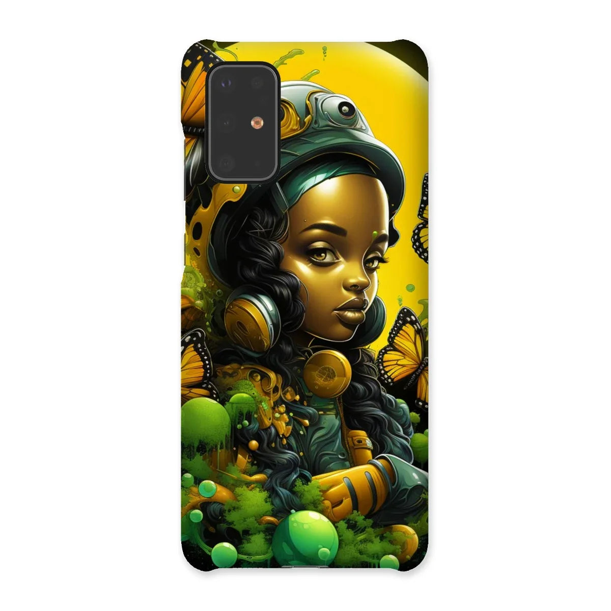 Monarch Butterfly Urban Fantasy Art Print - Afrofuturistic Girl with Butterflies Snap Phone Case - D'Sare