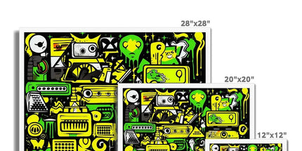 Graffiti Green and Yellow Abstract: A Dive into Vibrant Urban Art Framed Print by Prodigi