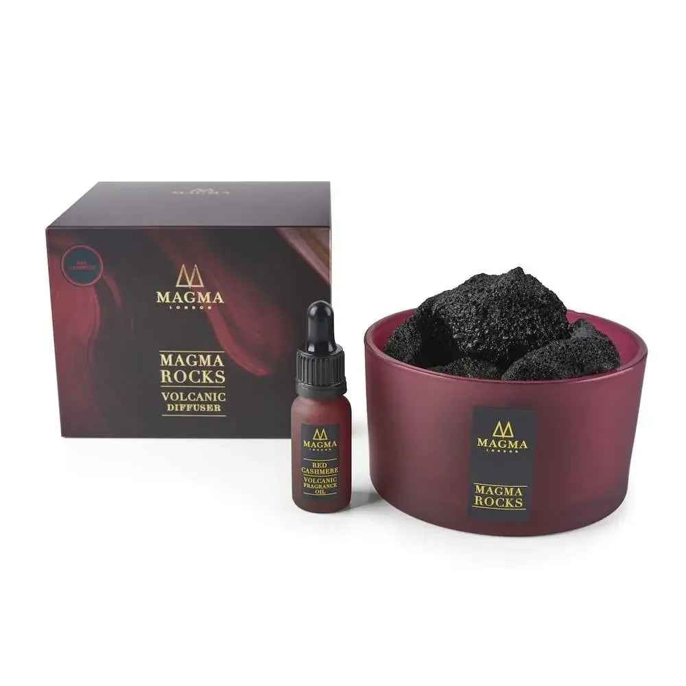 Red Cashmere Volcanic Rocks Diffuser by D'Sare Fashions