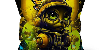 Lunar Explorer Pup | Intergalactic Canine Adventurer - Cosmic Voyage Sci-Fi Enthusiasts Cushion - D'Sare