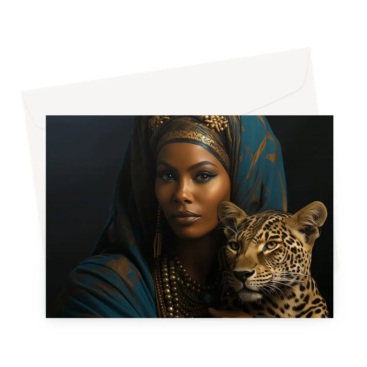 Leopard Luxe Lady Glamorous Empress  Greeting Card - D'Sare