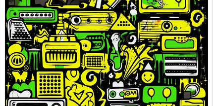 Graffiti Green and Yellow Abstract: A Dive into Vibrant Urban Art Sticker by Prodigi