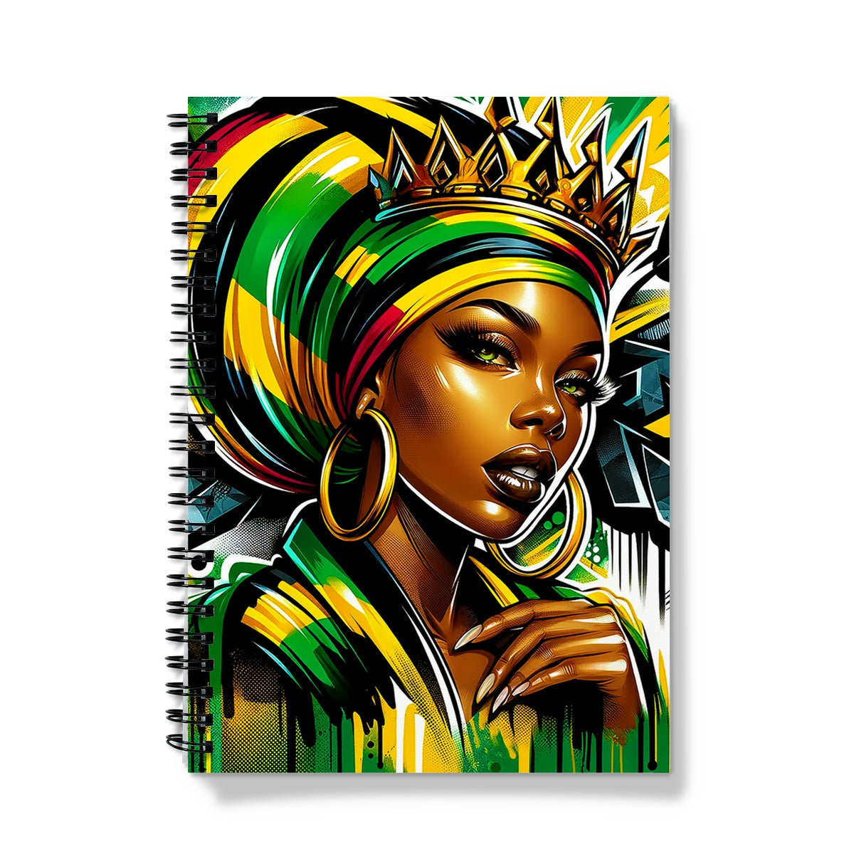 Gift For Her Rasta Queen Street Black Women Gift Notebook