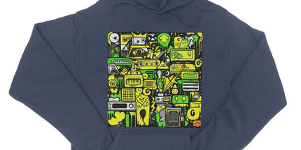 Graffiti Green and Yellow Abstract: A Dive into Vibrant Urban Art College Hoodie by Prodigi