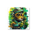 Nature's Resilience: Surreal Auto-Forest Artwork - Whimsical Raccoon and Greenery Infused Car Coaster by Prodigi