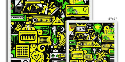 Graffiti Green and Yellow Abstract: A Dive into Vibrant Urban Art Framed Photo Tile by Prodigi