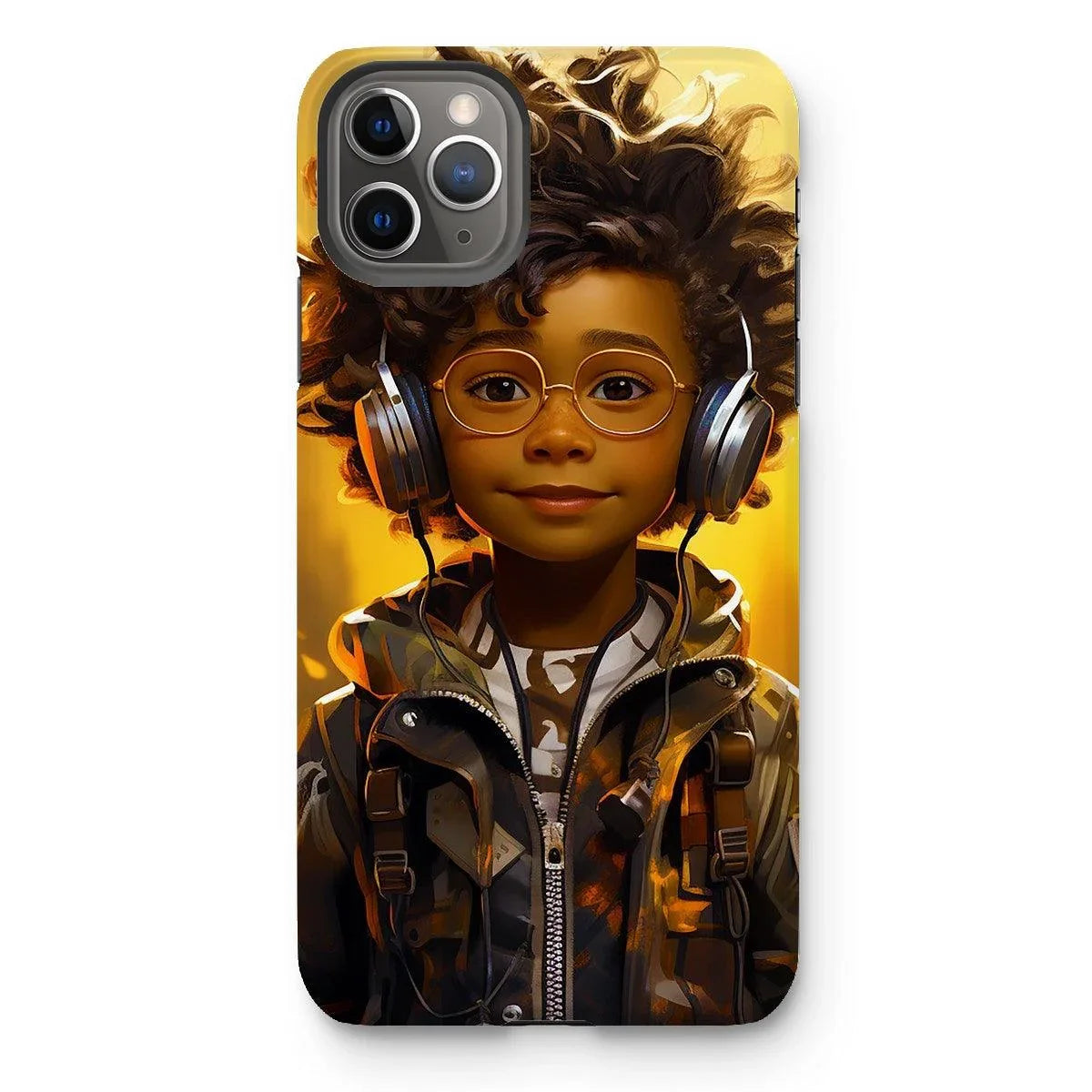 Little Boy Dino Dream Earphone: MelanatedMe Adventures by D'Sare Tough Phone Case - D'Sare 
