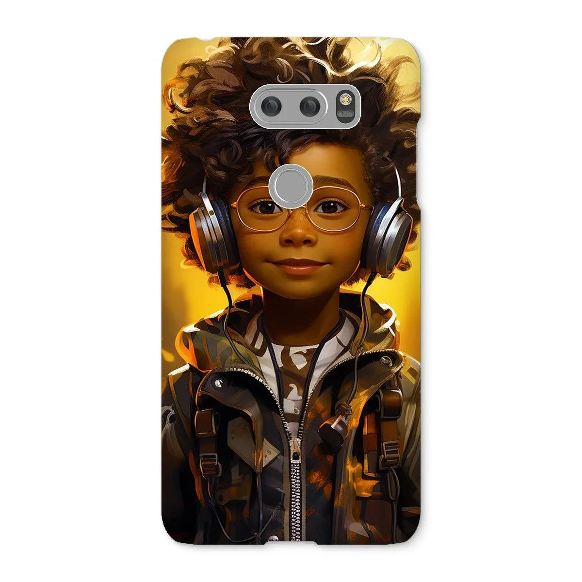 Little Boy Dino Dream Earphone: MelanatedMe Adventures by D'Sare Snap Phone Case - D'Sare 
