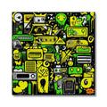 Graffiti Green and Yellow Abstract: A Dive into Vibrant Urban Art Canvas by Prodigi