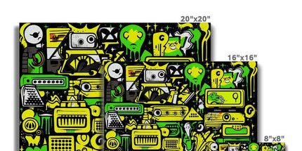 Graffiti Green and Yellow Abstract: A Dive into Vibrant Urban Art Eco Canvas by Prodigi