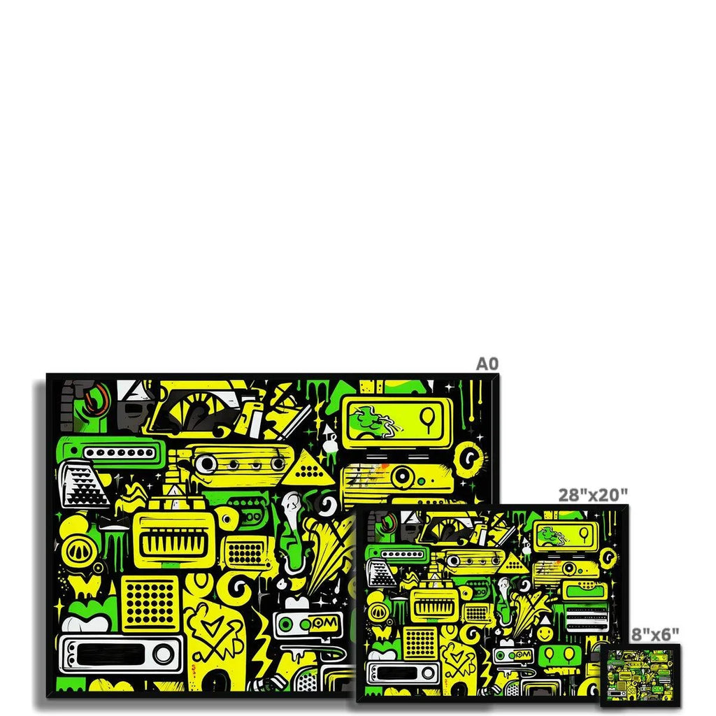 Graffiti Green and Yellow Abstract: A Dive into Vibrant Urban Art Framed Print - D'Sare 