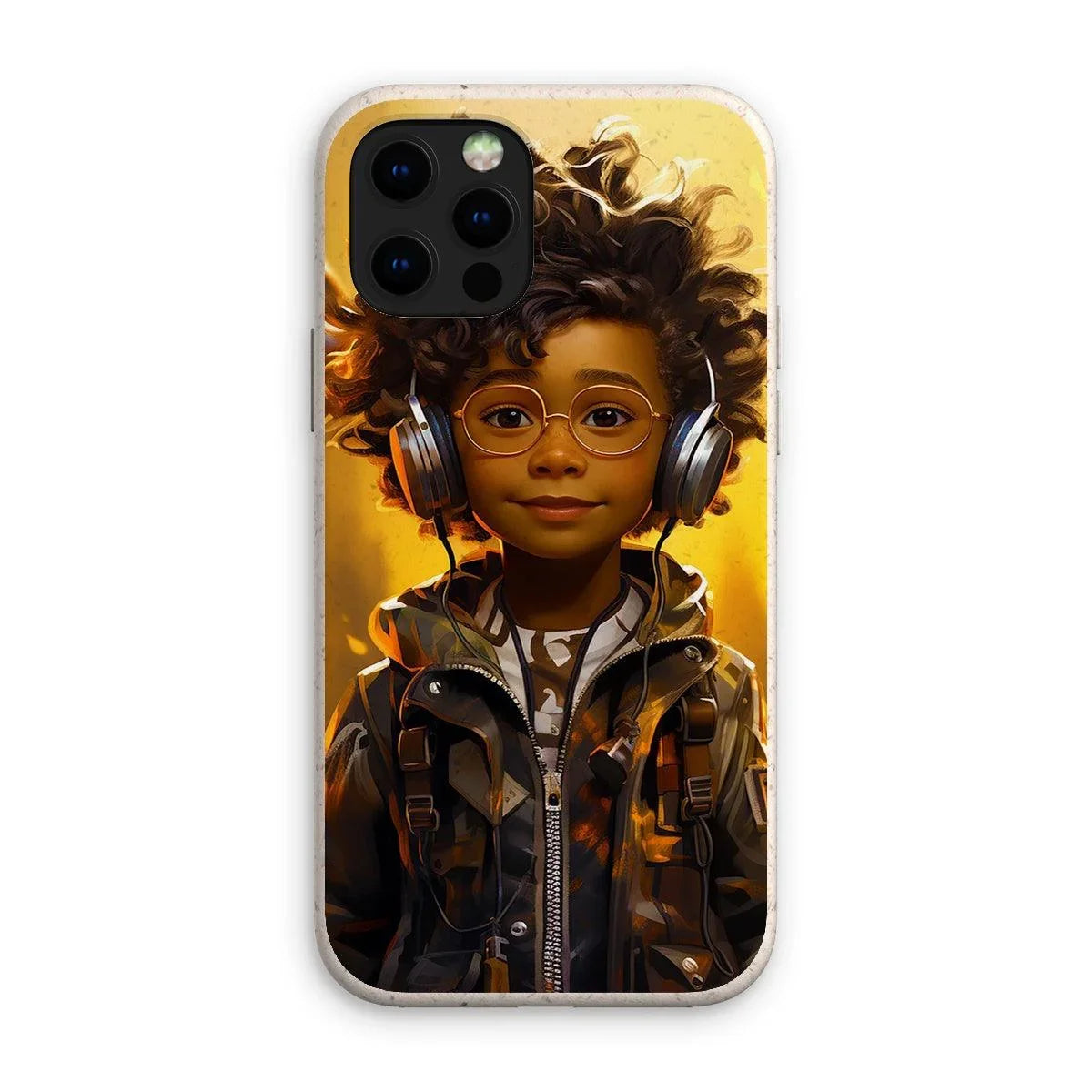 Little Boy Dino Dream Earphone: MelanatedMe Adventures by D'Sare Eco Phone Case - D'Sare 