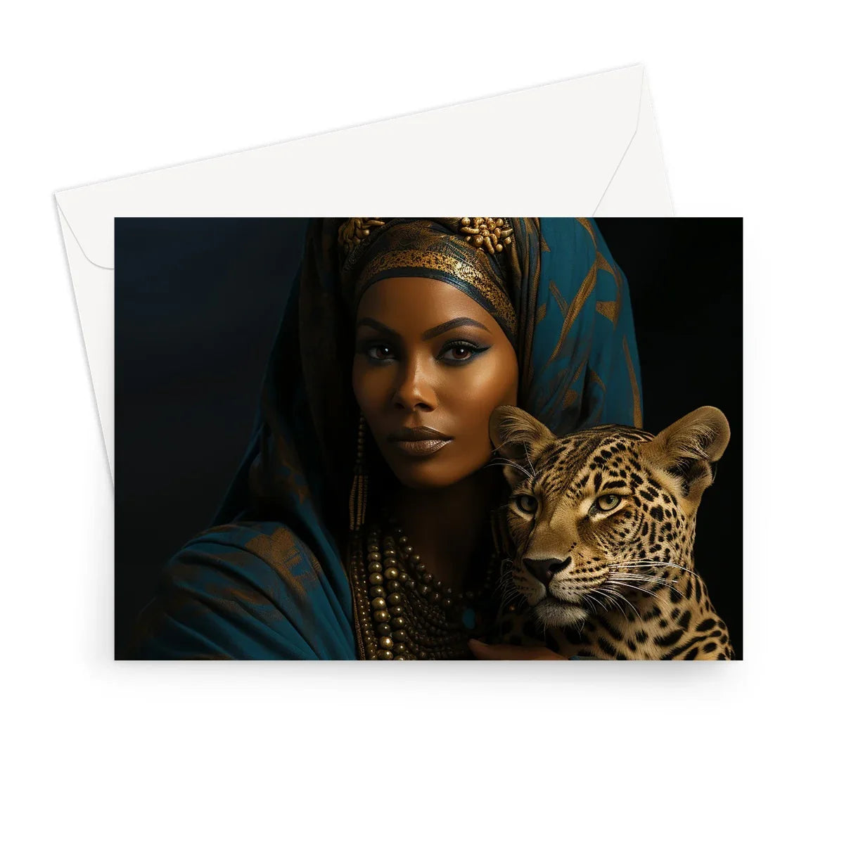 Leopard Luxe Lady Glamorous Empress  Greeting Card - D'Sare