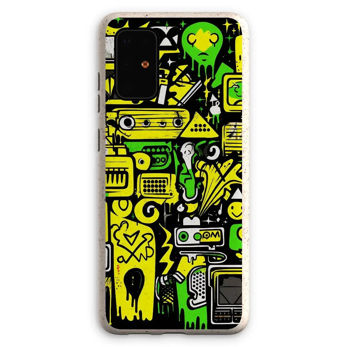 Graffiti Green and Yellow Abstract: A Dive into Vibrant Urban Art Eco Phone Case - D'Sare 