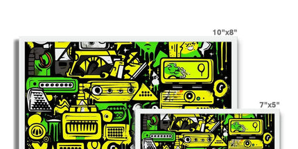 Graffiti Green and Yellow Abstract: A Dive into Vibrant Urban Art Framed Photo Tile by Prodigi