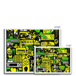Graffiti Green and Yellow Abstract: A Dive into Vibrant Urban Art Framed Photo Tile - D'Sare 