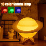 3D 16 Color Moon Rechargeable Night Lamp - D'Sare