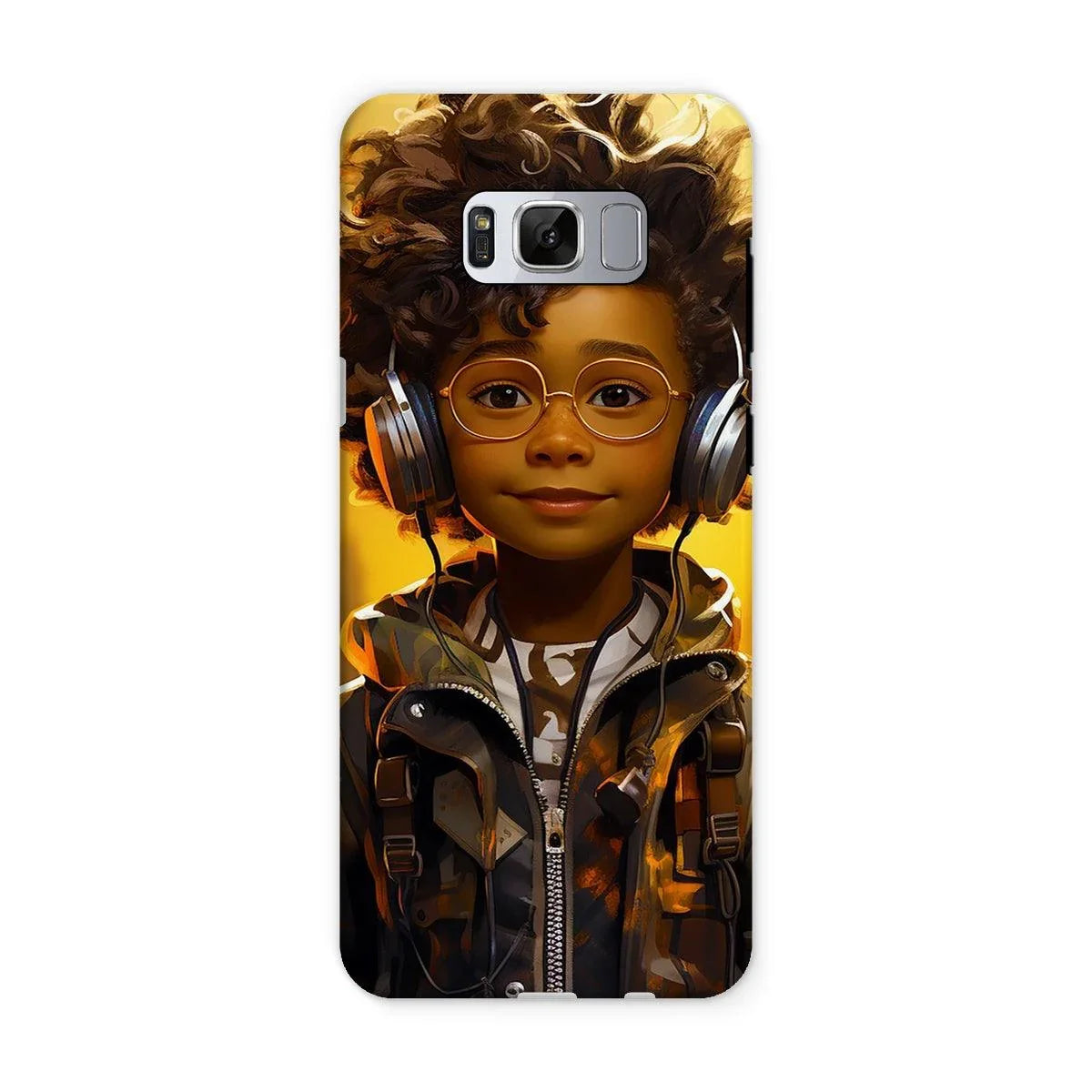 Little Boy Dino Dream Earphone: MelanatedMe Adventures by D'Sare Tough Phone Case - D'Sare 