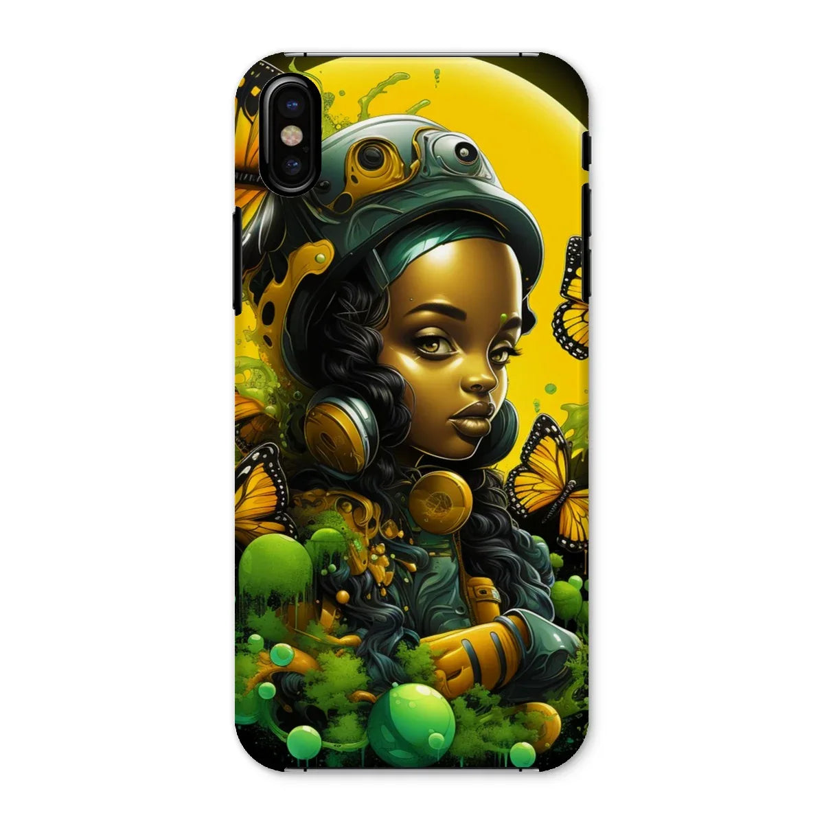 Monarch Butterfly Urban Fantasy Art Print - Afrofuturistic Girl with Butterflies Snap Phone Case - D'Sare