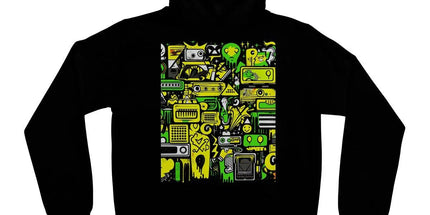 Graffiti Green and Yellow Abstract: A Dive into Vibrant Urban Art Kids Hoodie by Prodigi