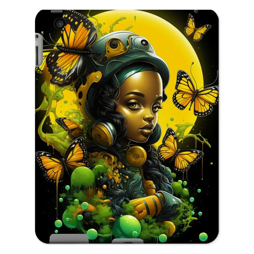 Afrofuturistic Girl with Butterflies Tablet Cases by Prodigi