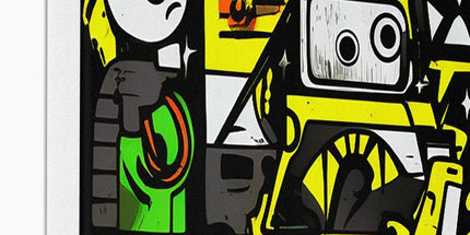 Graffiti Green and Yellow Abstract: A Dive into Vibrant Urban Art Canvas by Prodigi