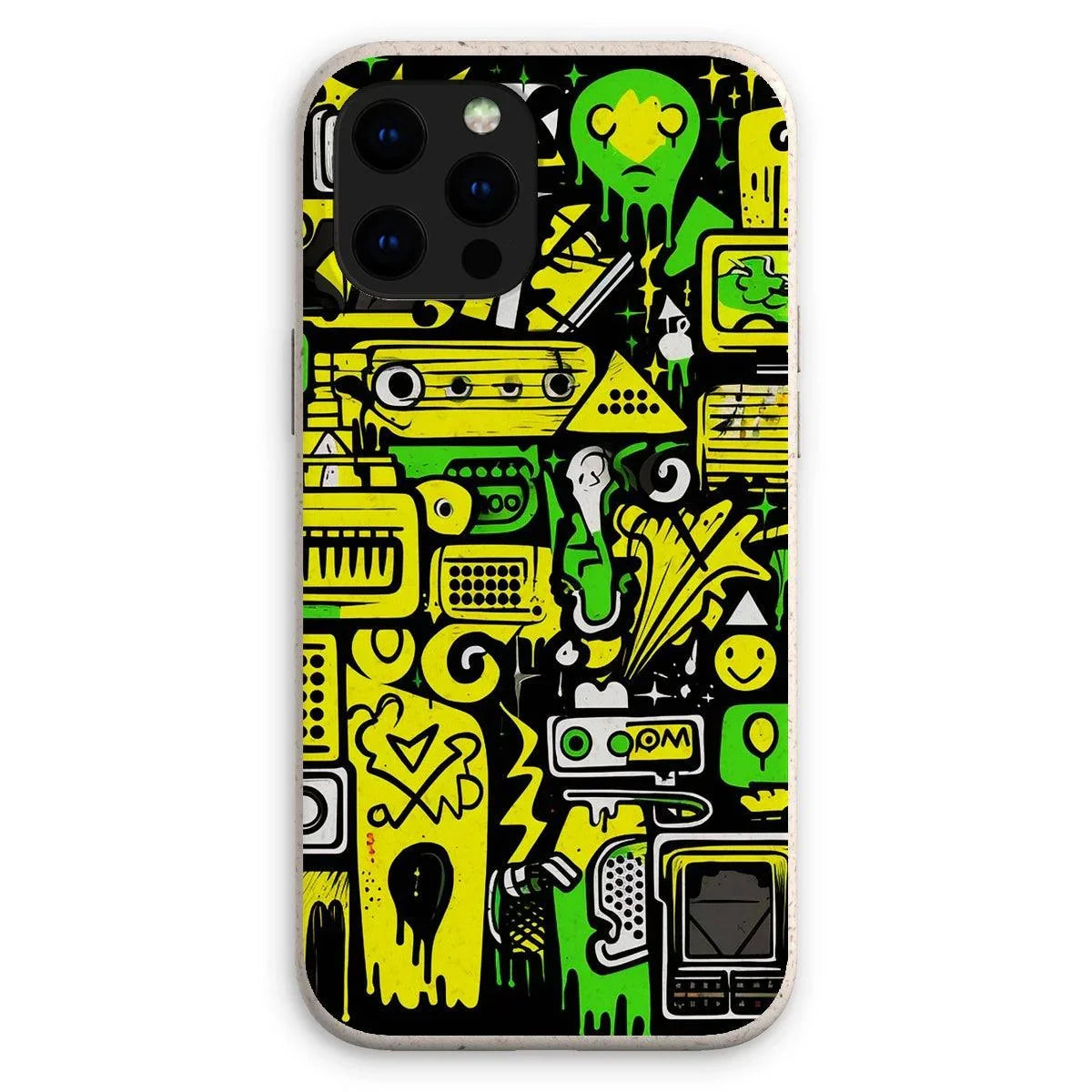 Graffiti Green and Yellow Abstract: A Dive into Vibrant Urban Art Eco Phone Case - D'Sare 