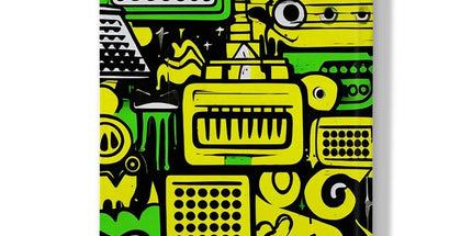 Graffiti Green and Yellow Abstract: A Dive into Vibrant Urban Art Hardback Journal by Prodigi